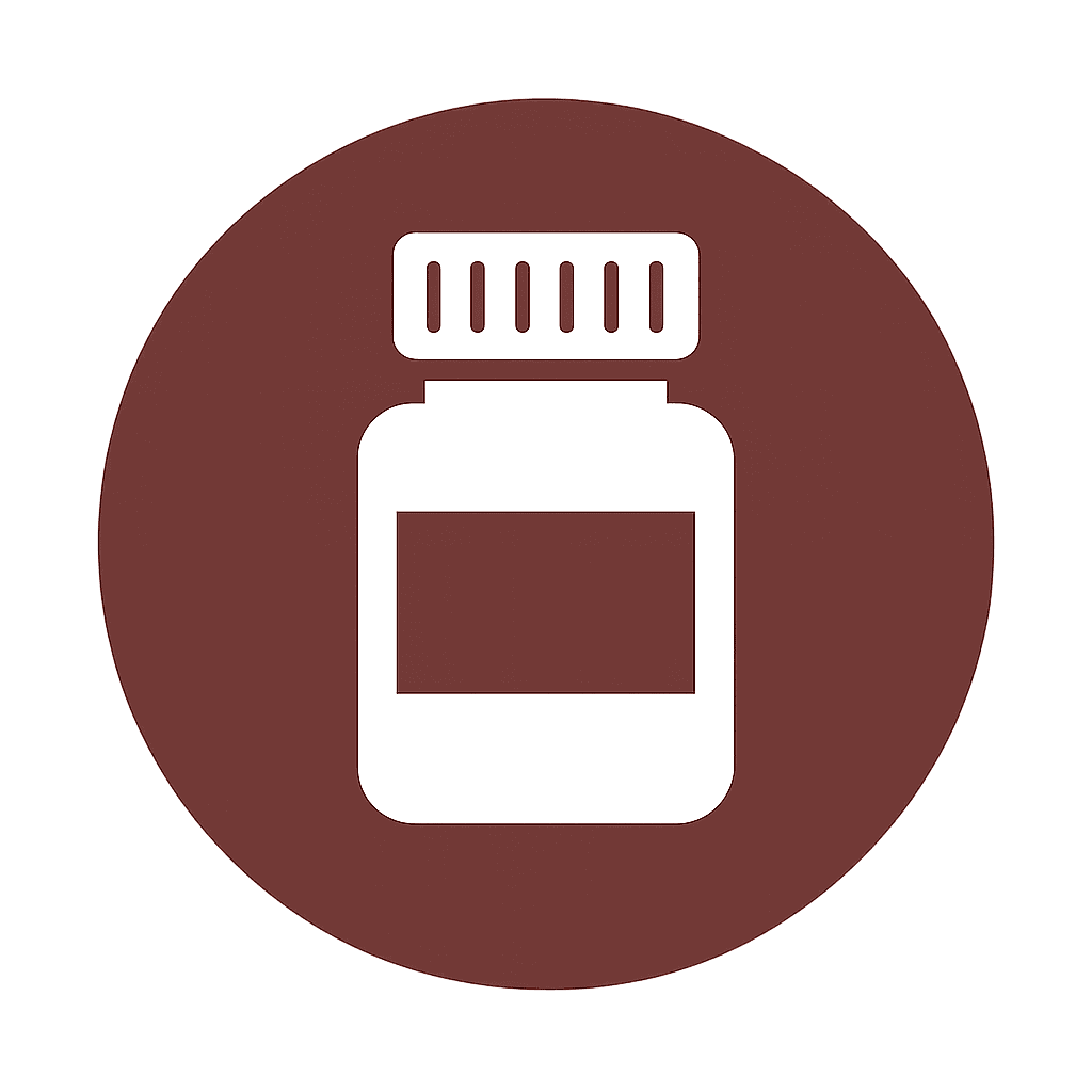 Medication and Household Assistance icon of a pill bottle- goes to services page